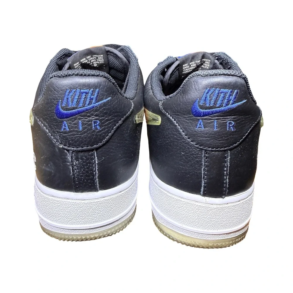 Kith Nike Air Force 1 Low NYC Away Black Blue Orange CZ7928-001 Mens Size 10